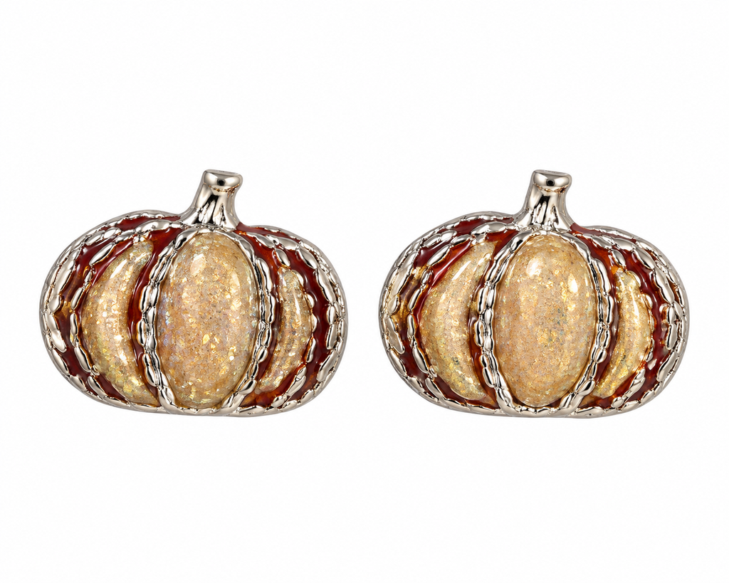 Gold Pumpkin Hand Crafted Studded Earrings
