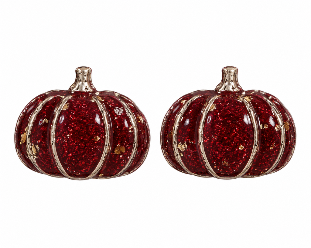 Wine Red Pumpkin Hand Crafted Studded Earrings