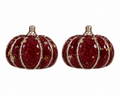 Wine Red Pumpkin Hand Crafted Studded Earrings