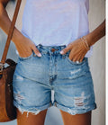 Distressed Denim Shorts