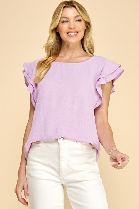 Summer Flutter Sleeve Blouse