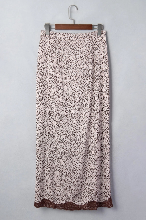 Leopard and Lace Long Skirt