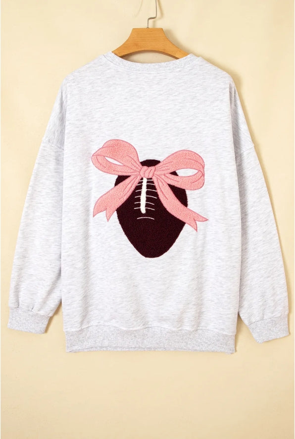 Pink Bow Football Sweatshirt