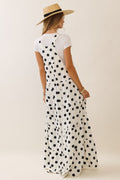 Polka Dot Sling Maxi Flared Hem Jumpsuit