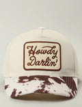 Howdy Darlin' Cow Print Brim Trucker Hat