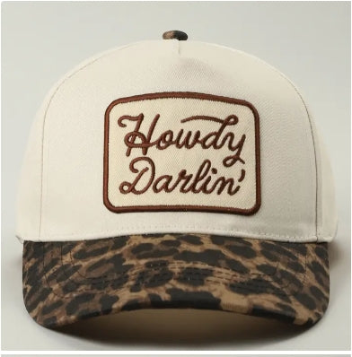 Howdy Darlin' Leopard Brim Trucker Hat