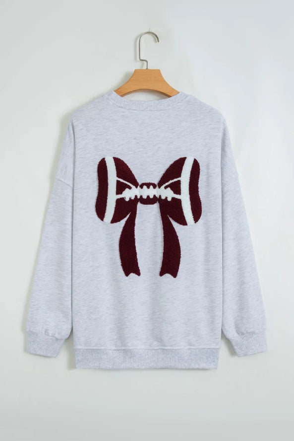 Three Bow Football Sweatshirt