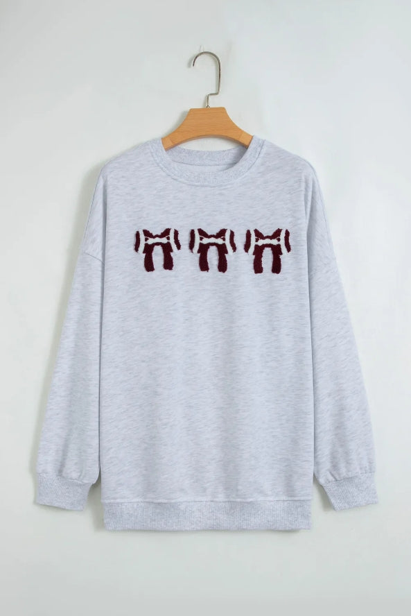 Three Bow Football Sweatshirt