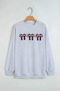 Three Bow Football Sweatshirt
