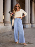 Wide Leg Drawstring Jeans